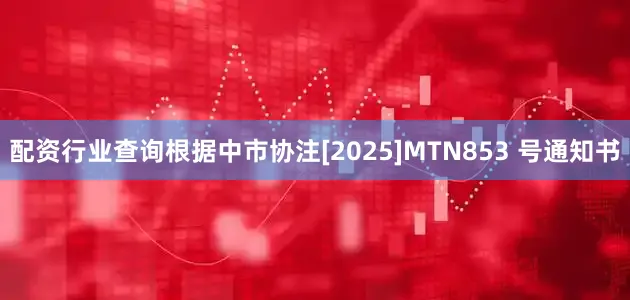 配资行业查询根据中市协注[2025]MTN853 号通知书