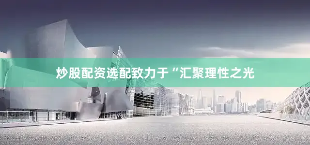 炒股配资选配致力于“汇聚理性之光